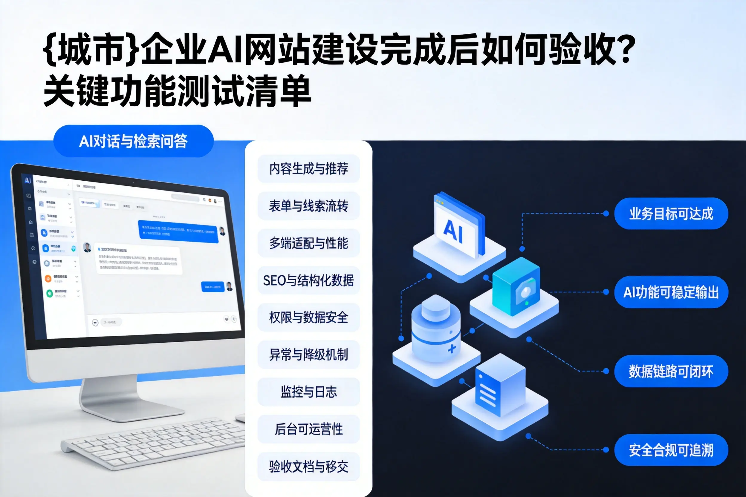 阿克苏企业AI网站建设完成后如何验收？关键功能测试清单