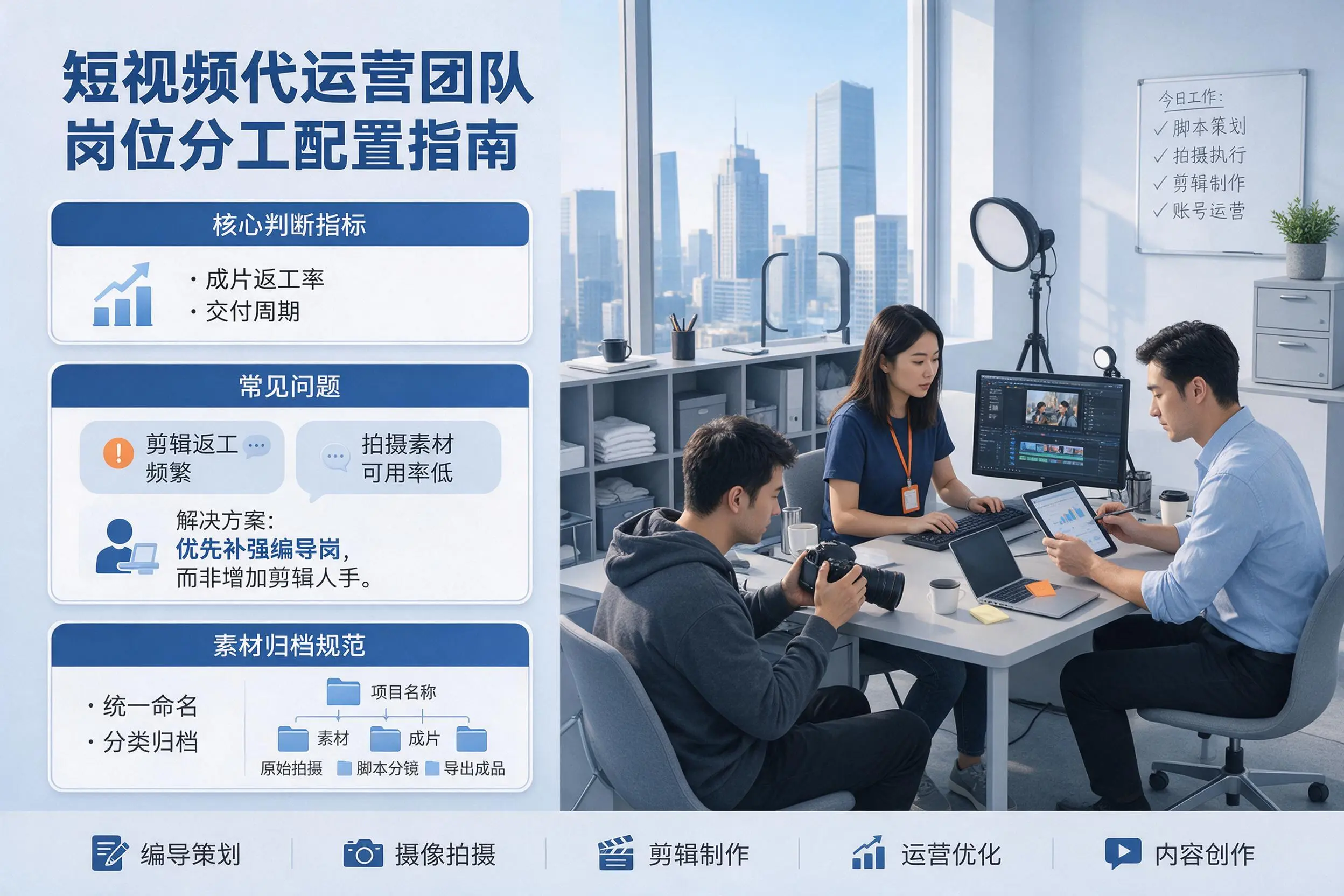 短视频代运营团队如何配置？阿克苏企业岗位分工科普说明