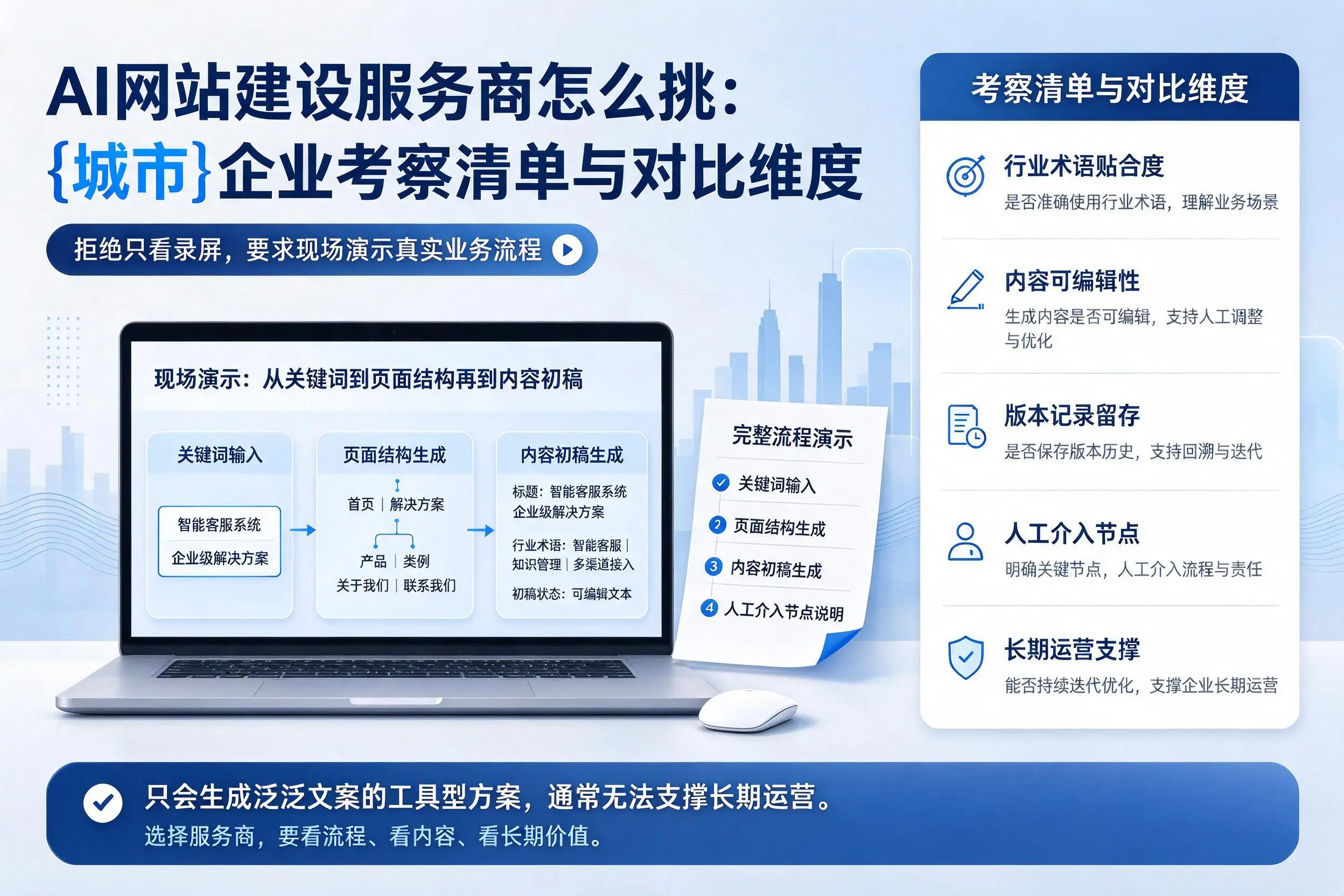 AI网站建设服务商怎么挑：阿克苏企业考察清单与对比维度