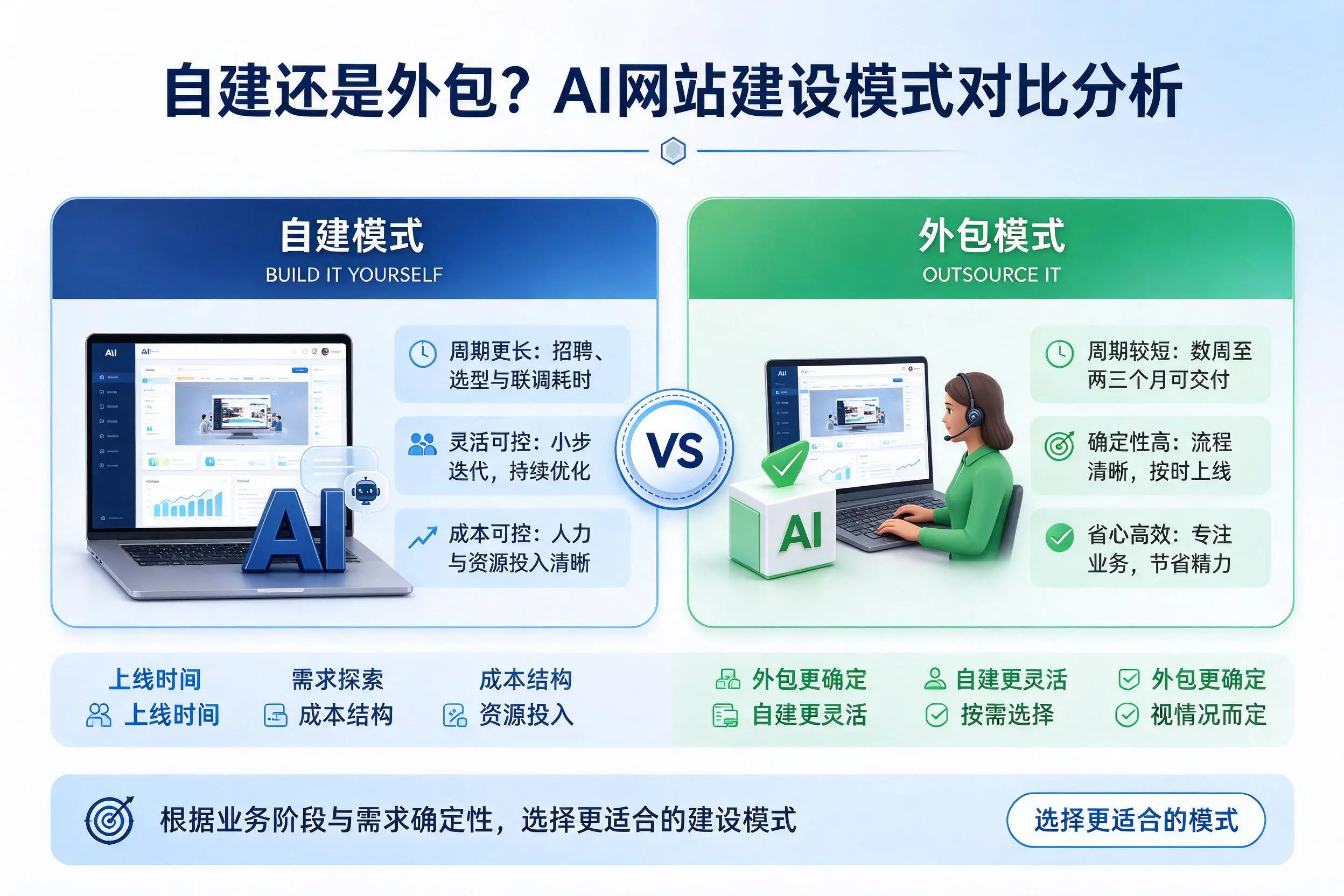 自建还是外包?阿克苏AI网站建设模式对比分析